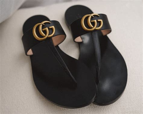 gucci mini double g sandals review|Gucci jelly thong sandals.